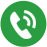 A green and white icon of a phone