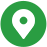 A green circle with an image of a map pin.