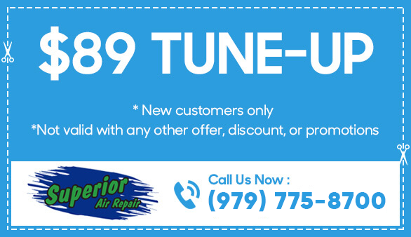$89 tune-up special offer for new customers by Central Texas Air Superior Repair.