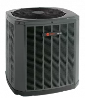 A trane air conditioner is shown with the word " trane " on it.